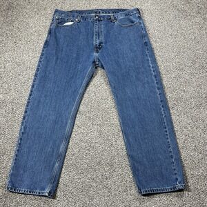 Levis 505 Jeans Mens 42x30 Blue Regular Straight Mid Rise Medium Wash Denim